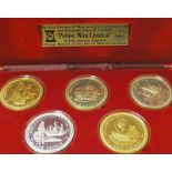 1979 ISLE OF MAN SILVER PROOF MILLENNIUM CROWNS, 5 COIN SET, IN CASE OF ISSUE WITH C.O.