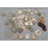 SELECTION OF GEORGE V & GEORGE VII COINAGE WITH HALF CROWNS, FLORINS, SHILLING,