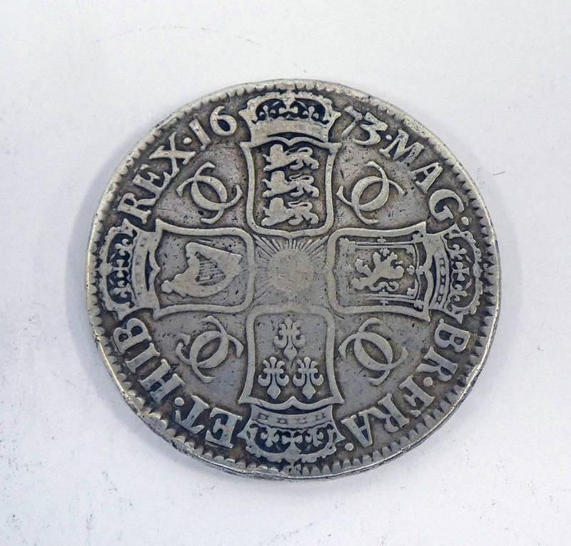 1673 CHARLES II SILVER CROWN