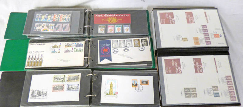 ALBUM OF 1978 - 1982 PRESENTATION PACKS TOGETHER WITH 3 ALBUMS OF FIRST DAY COVERS TO INCLUDE ALBUM