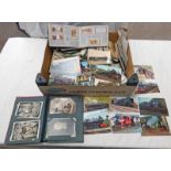 SELECTION OF MOSTLY UK POSTCARDS & PHOTOGRAPHS TO INCLUDE AN ALBUM WITH, GORDON HIGHLANDERS ETC,