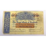 1957 ROYAL BANK OF SCOTLAND £20 BANKNOTE, G25 4923,