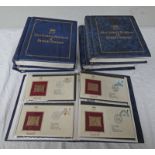 5 ALBUMS OF 22CT GOLDEN REPLICAS OF BRITISH STAMPS FROM THE 1980'S