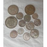 1944 GEORGE VI HALF CROWN, GEORGE VI 1940 & 1942 TWO SHILLINGS,