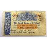 1951 ROYAL BANK OF SCOTLAND £20 BANKNOTE, E77 5231,