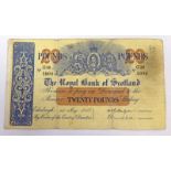 1957 ROYAL BANK OF SCOTLAND £20 BANKNOTE, G30 5900,