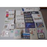 SELECTION OF VARIOUS GB STAMPS AND FIRST DAY COVERS WITH PRESENTATION PACKS, COIN COVERS, ALBUMS,