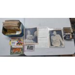 SELECTION OF VARIOUS COINS, CIGARETTE CARDS,