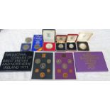 SELECTION OF VARIOUS UK COINAGE TO INCLUDE 1971 & 1980 PROOF COIN SETS, 1983 PROOF £1 CASED,