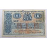 1943 BRITISH LINEN BANK £20 BANKNOTE H/4 3/154,