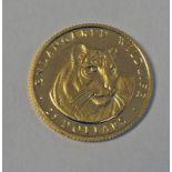 1990 COOK ISLANDS ENDANGERED WILDLIFE TIGER 25 DOLLARS Condition Report: 1.