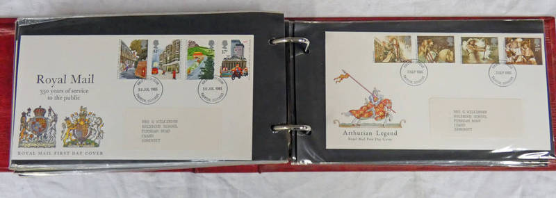 ALBUM OF VARIOUS FIRST DAY COVERS FROM 1978-1986 TO INCLUDE BUTTERFLIES, ARTHURIAN LEGEND,