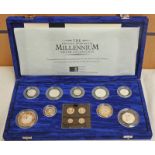 2000 ROYAL MINT MILLENNIUM 13 COIN SILVER PROOF COIN COLLECTION WITH MAUNDY SET,