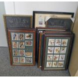SELECTION OF VARIOUS FRAMED CIGARETTE CARD SETS TO INCLUDE CASTELLA PANATELLA CIGARS BRITISH