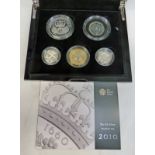 2010 ROYAL MINT SILVER PIEDFORT 5 - COIN SET. IN CASE OF ISSUE, WITH C.O.A.