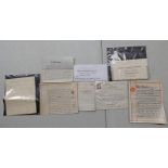 SELECTION OF VARIOUS 19TH AND 20TH CENTURY WORKS ON PAPER TO INCLUDE A DOCUMENT FOR THE HOLY ORDER