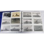 1 ALBUM OF VARIOUS ROYAL NAVY 1920-1960 RELATED CARDS TO INCLUDE H.M.S. KING GEORGE V. H.M.S.