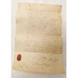 17TH CENTURY LETTER FROM THE REIGN OF CHARLES 1ST SIGNED BY RICHARD WESTON AS 'R WESTON',