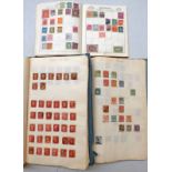 3 STAMP ALBUMS TO INCLUDE HOMEMADE ALBUM WITH LARGE NUMBER OF 1D REDS, 2D BLUE'S,