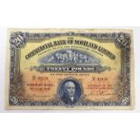 1941 COMMERCIAL BANK OF SCOTLAND LIMITED £20 BANKNOTE 12/U 02139,