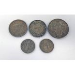 SELECTION OF VICTORIA SILVER COINAGE TO INCLUDE 1887 DOUBLE FLORIN,