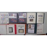 7 ALBUMS AND STOCKBOOK OF MINT AND USED GB STAMPS TO INCLUDE ALBUM OF COIN COVERS,