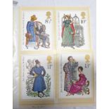 STOCK BOOK OF GB PHQ CARDS WITH MINT SETS TO INCLUDE 1973 CRICKET & INIGO JONES ETC