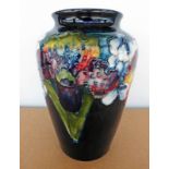 MOORCROFT VASE DECORATED WITH ORCHID & SPRING FLOWERS, MARKED 'MADE IN ENGLAND', 15.