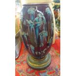 19TH CENTURY CHINESE PURPLE GLAZED VASE WITH DRAGON,