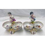 PAIR OF LATE 19TH CENTURY BERLIN PORCELAIN SALTS,