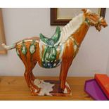 CHINESE PORCELAIN HORSE FIGURE - 45CM TALL