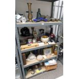 SELECTION OF VARIOUS PORCELAIN, LACQUER BOXES ETC INCLUDING MILITARY TYRE PRESSURE GAUGE,