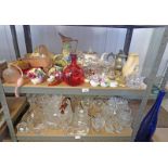 SELECTION OF PORCELAIN & CRYSTAL INCLUDING DECANTERS, JUGS,