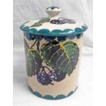 WEMYSS WARE LIDDED JAM POT DECORATED WITH BLACKBERRIES WITH IMPRESSED MARK - 11.