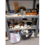 SELECTION OF VARIOUS PORCELAIN ETC INCLUDING DUFFTOWN FLORA & FAUNA WOODEN BOX, RECORD PLAYER,