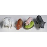 BELLEEK POTTERY PIG, ROYAL DOULTON POTTERY PIG, AGATE PIG, LIMOGES PIG,