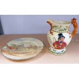 CROWN DEVON FIELDINGS JOHN PEEL MUSICAL JUG & ROYAL DOULTON PLATE