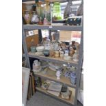 SELECTION OF VARIOUS PORCELAIN, GLASS, ETC, INCLUDING VASES,
