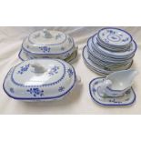 BLUE & WHITE COPELAND SPODE DINNERWARE