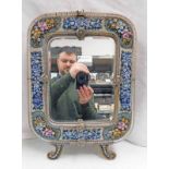 EARLY 20TH CENTURY VENETIAN GLASS DRESSING MIRROR WITH MICRO MOSAIC FLORAL DECORATION WITHIN 2