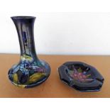 MOORCROFT VASE WITH ORCHID & SPRING FLOWER DECORATION WITH IMPRESSED SIGNATURE,