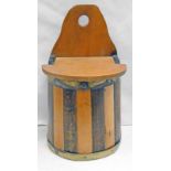 19TH CENTURY TREEN SALT BOX - 24CM TALL