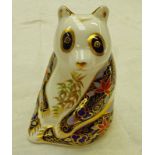 ROYAL DERBY PAPERWEIGHT IMPERIAL PANDA WITH GOLD STOPPER
