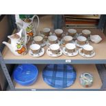 MIDWINTER PORCELAIN COFFEE SET TOGETHER WITH ART GLASS BOWL,