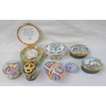 SELECTION OF HALCYON DAYS ENAMEL BOXES ETC INCLUDING AUTUMN FLOWERS,