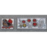 2 SOHOLM POTTERY WALL TILE HANGINGS BY NOOMI BACKHAUSEN - 43.