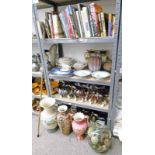 SELECTION OF VARIOUS ITEMS INCLUDING BOOKS, PORCELAIN HORSES,