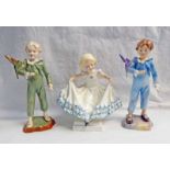 3 ROYAL WORCESTER FIGURES: MASQUERADE & THE PARAKEET X 2