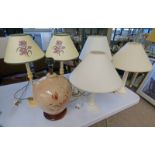 SELECTION OF 6 VARIOUS TABLE LAMPS WITH SHADES
