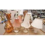 SELECTION OF PORCELAIN TABLE LAMPS,